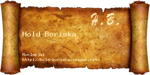 Hold Boriska névjegykártya